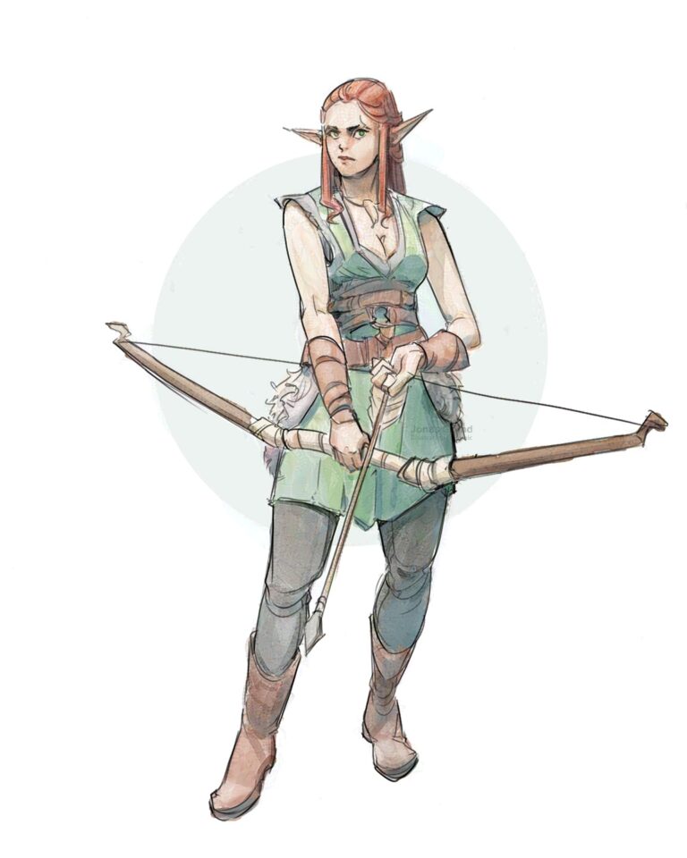 archer fantasy drawing by Jonas Grund