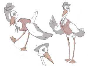Ein Character Design für die Sympathiefigur eines Freizeitparkes. bird character. Copyrights: Jonas Grund