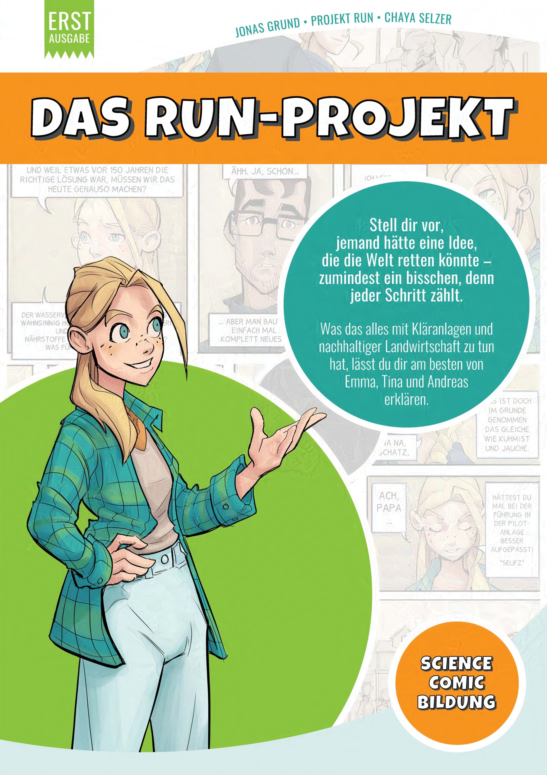 Das Cover des Run Comics zeigt eine junge Frau. Cover showing a young woman;